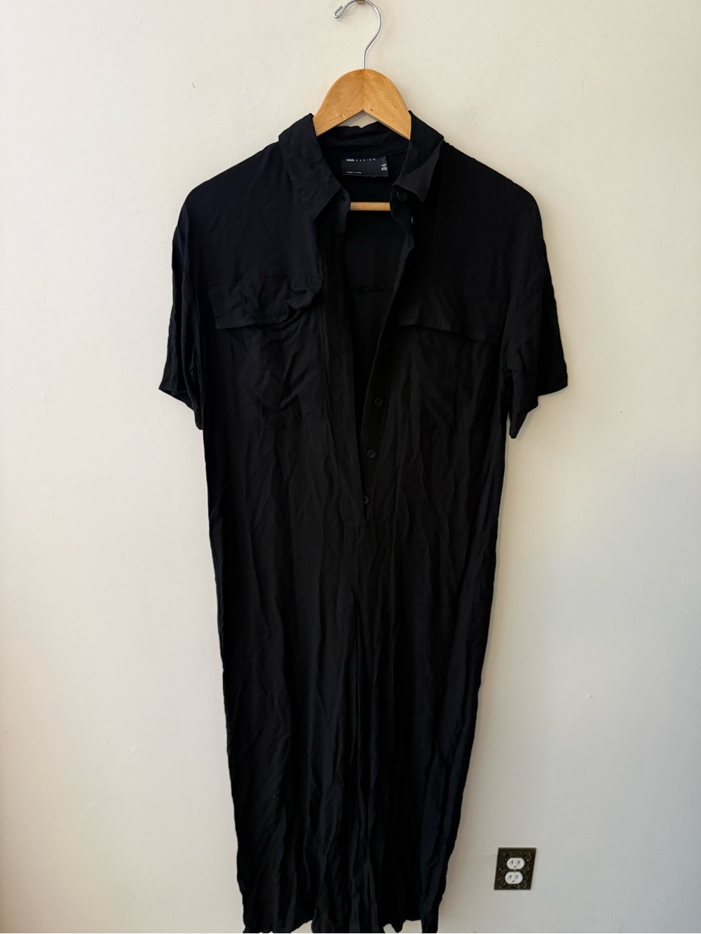 ASOS Black Slouchy Short-Sleeve Wide-Leg Utility Jumpsuit - Picture 6 of 8